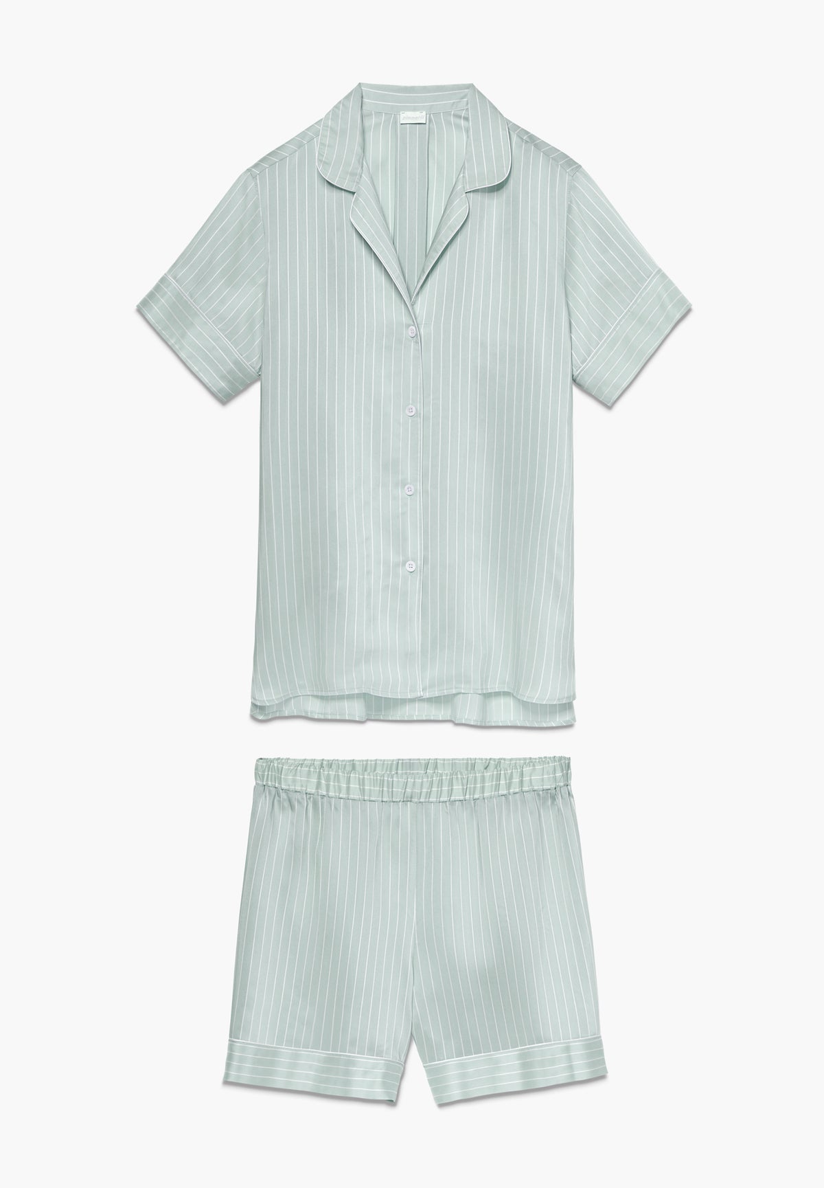 Feminine Stripes | Short pyjamas - sage stripes