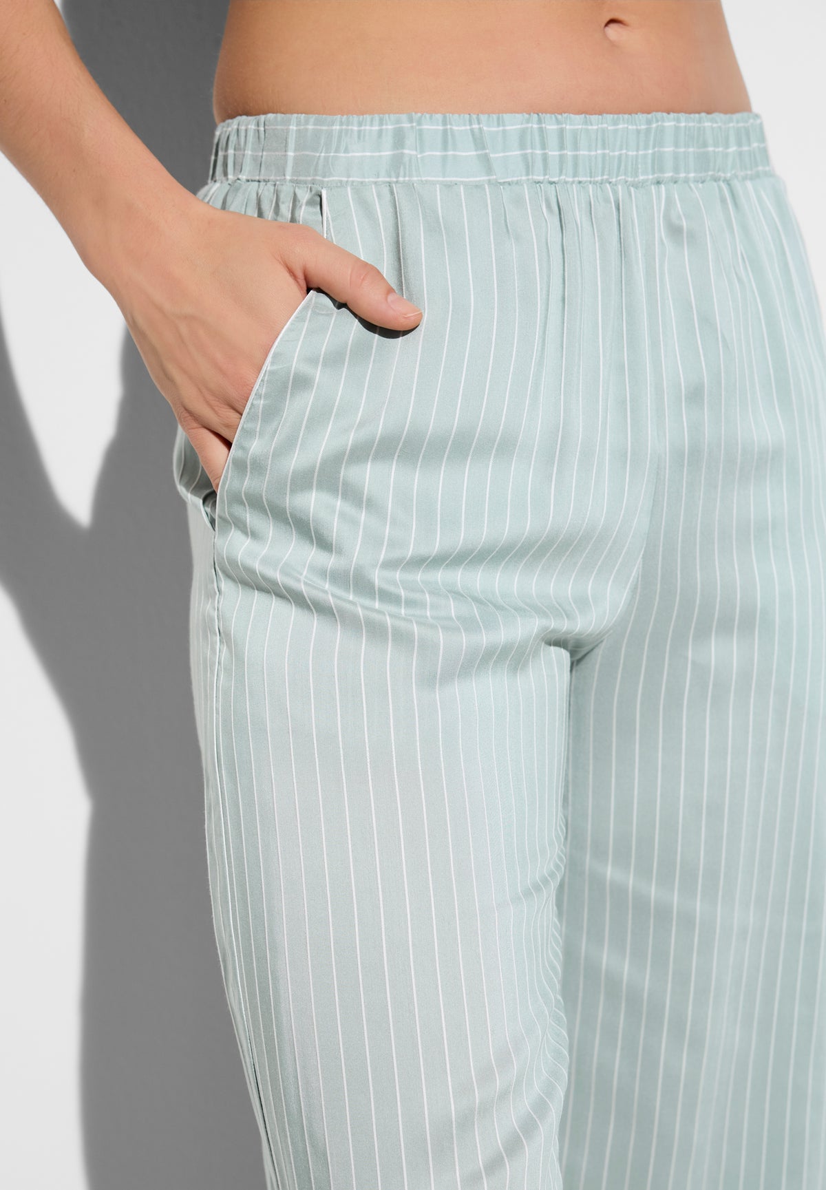 Feminine Stripes | Long pants - sage stripes