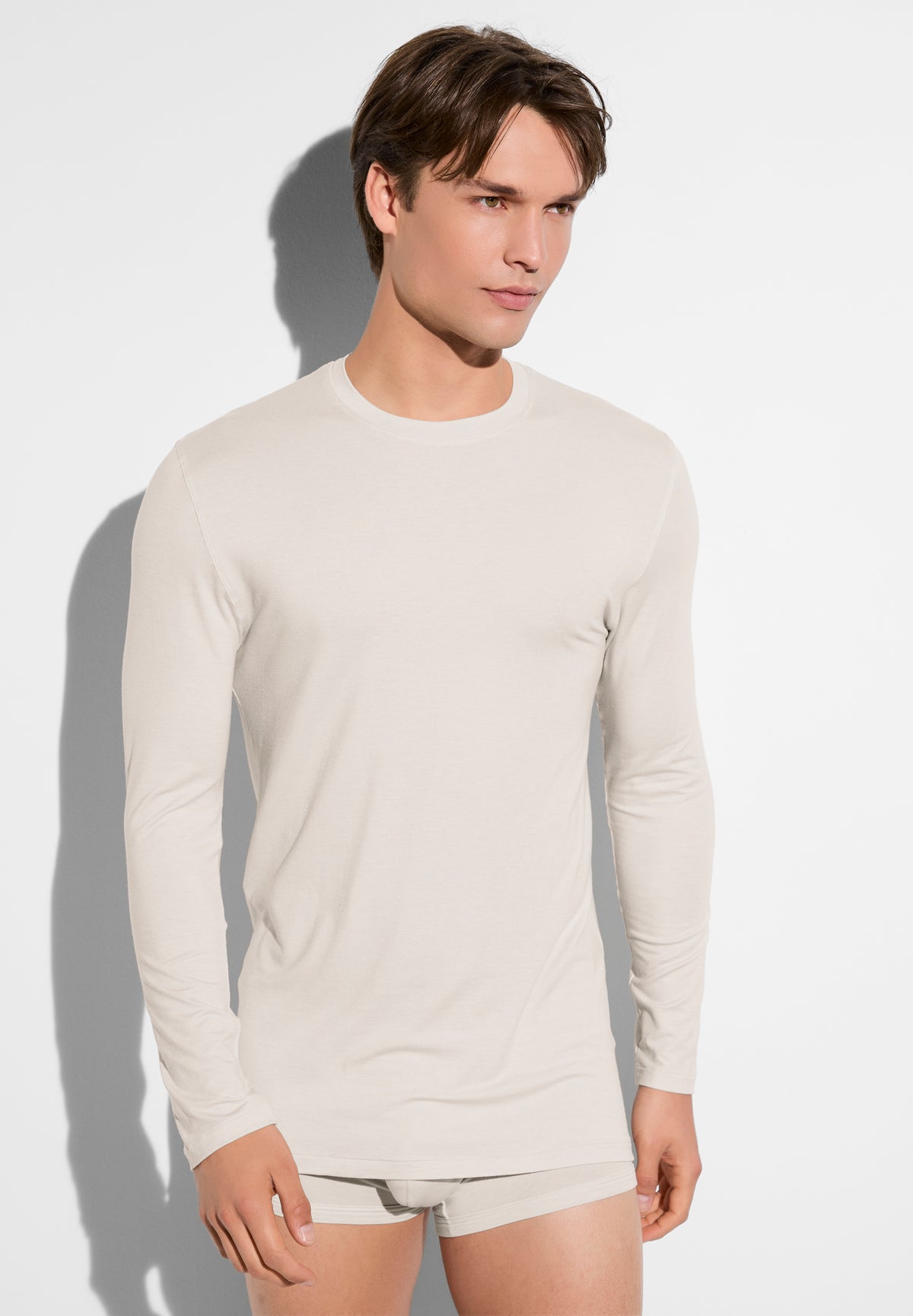 Cozy Comfort | T-shirt long sleeve - beige melange