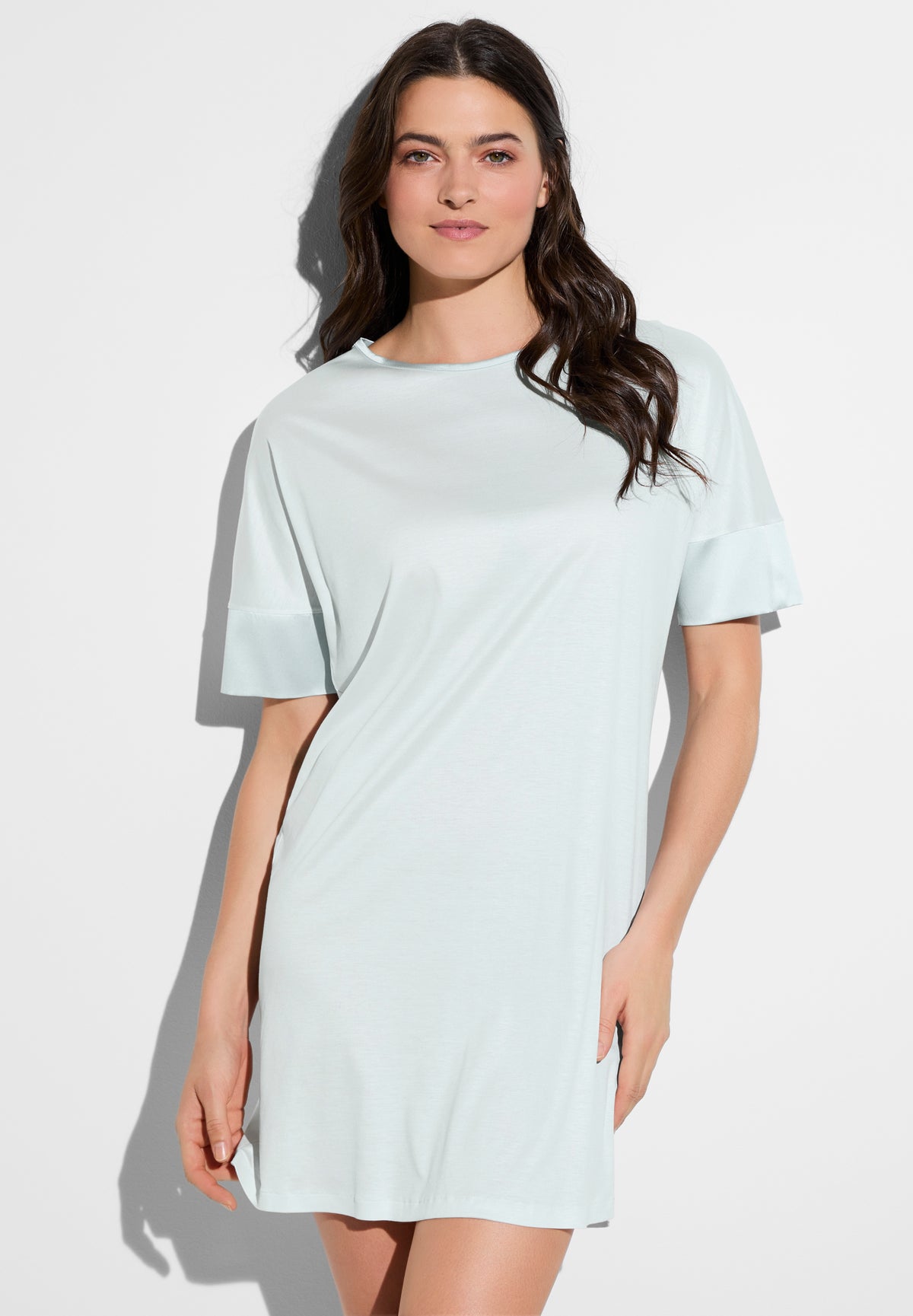 Silk Dreams | Sleepshirt kurzarm - light blue