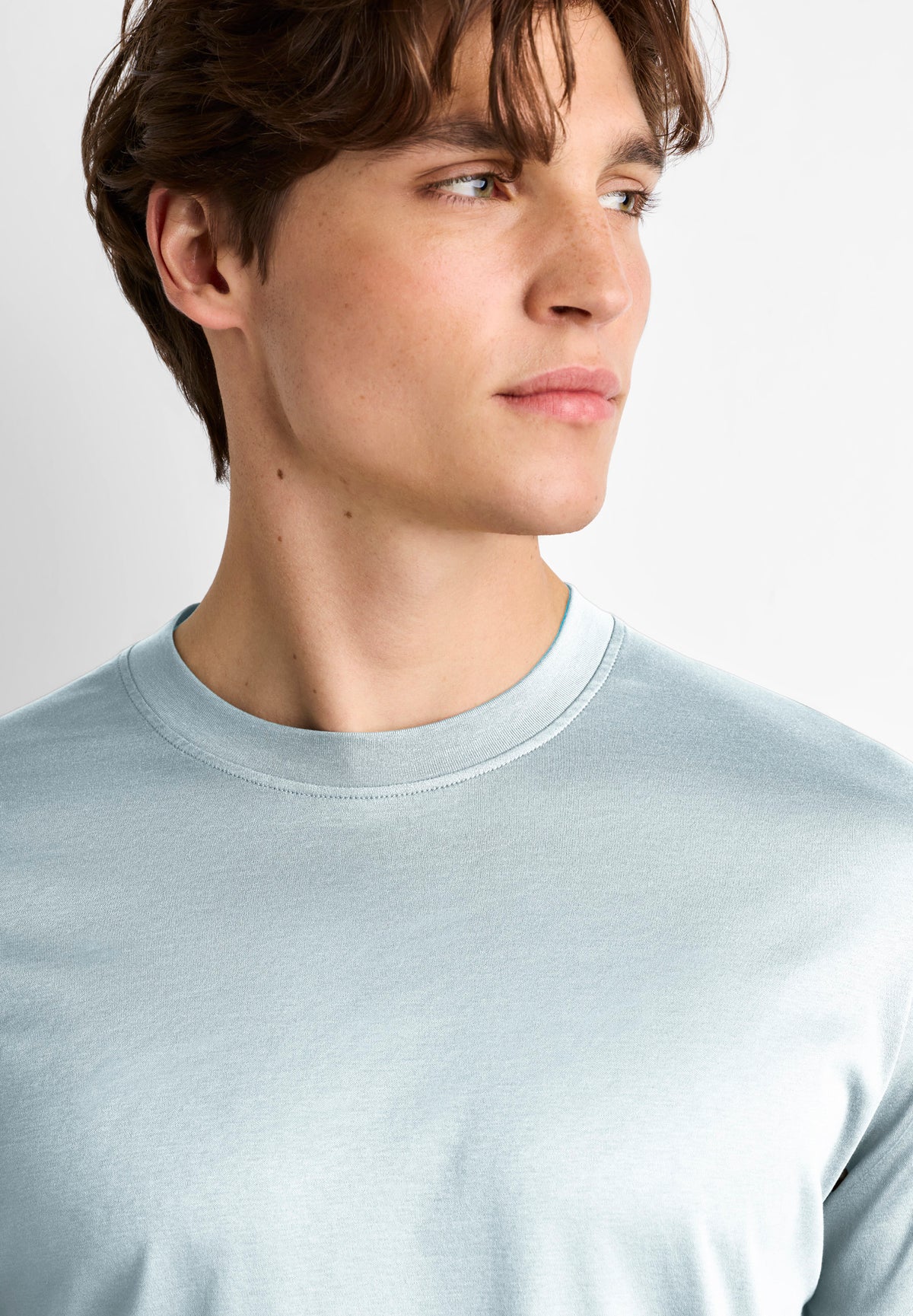 Sea Island | T-Shirt kurzarm, Swissmade Ready-to-Wear für Herren - morning blue