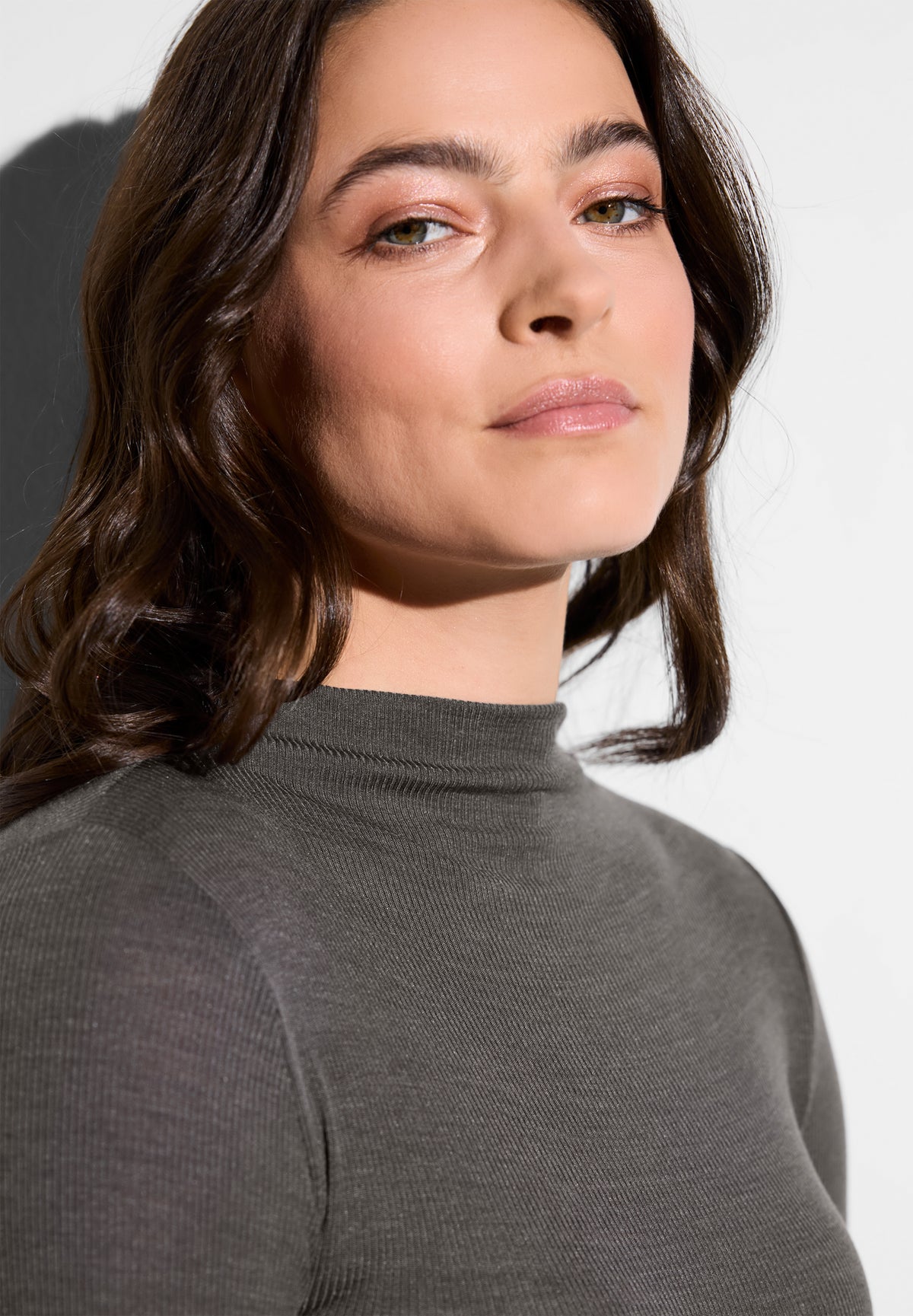 Wool & Silk | T-shirt long sleeve - mink