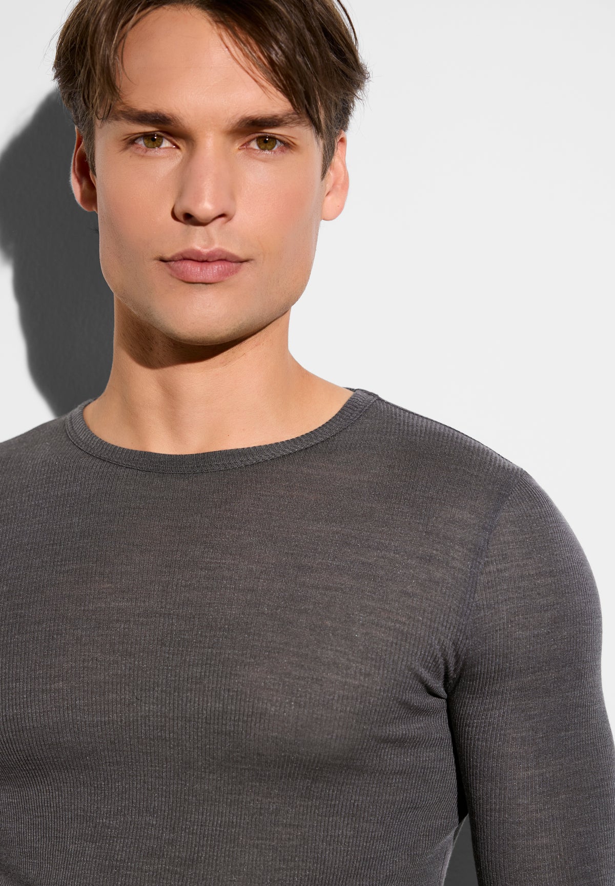 Wool & Silk | T-shirt long sleeve - mink