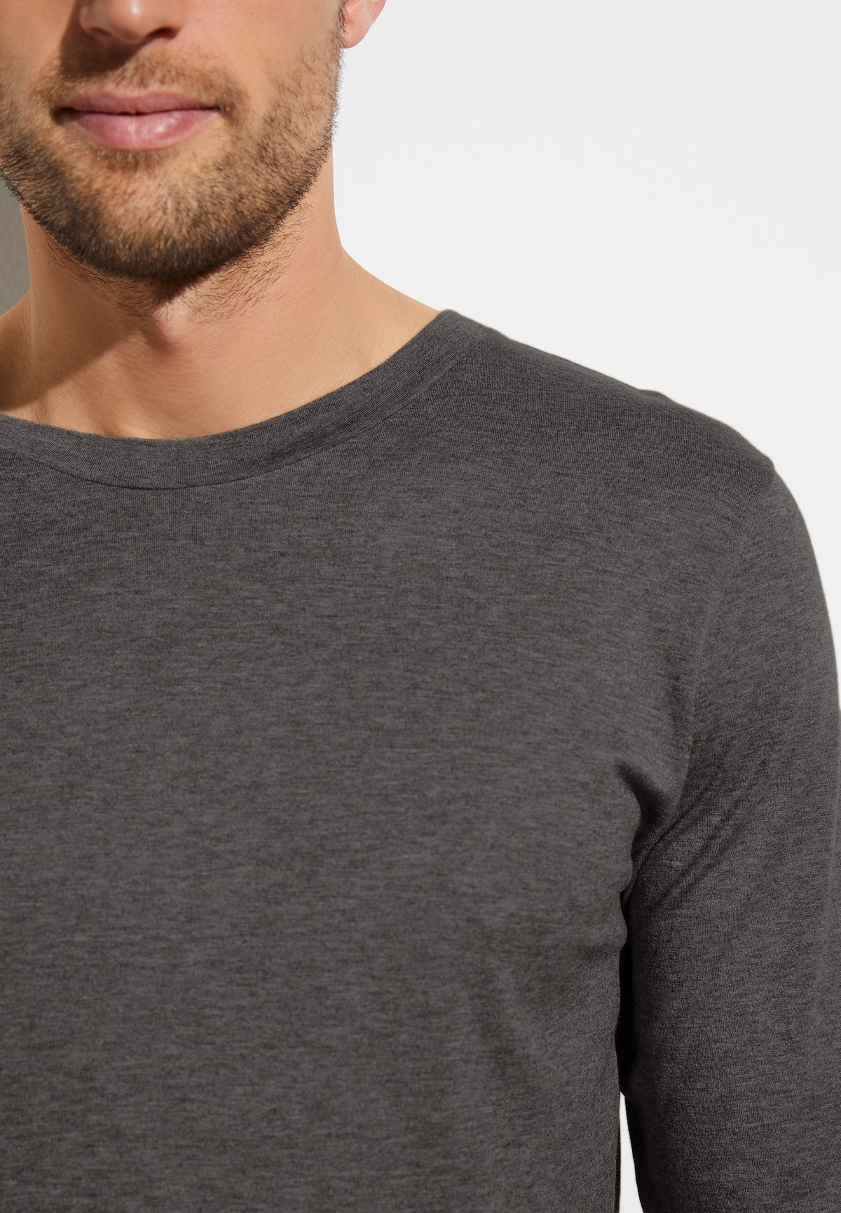 T-shirt manches longues en cachemire x coton - espresso