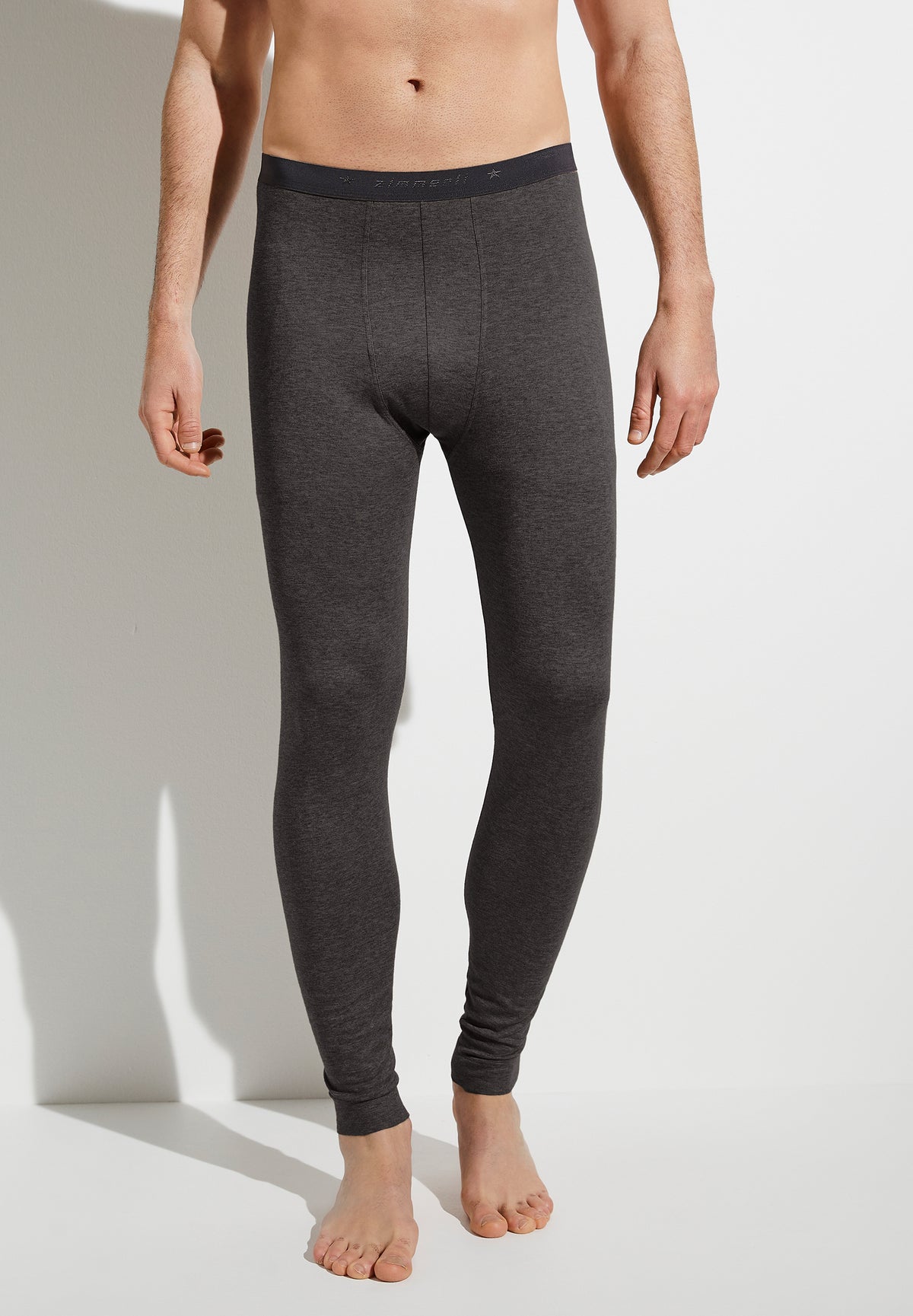 Long johns made from cashmere and cotton - espresso