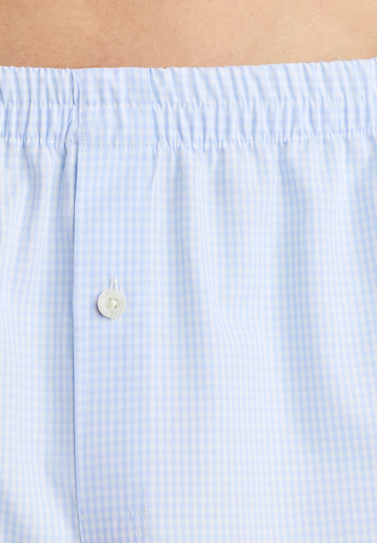 Cotton Check | Boxershorts aus 100% gewobener Baumwolle, Relaxed Fit - light blue mini check