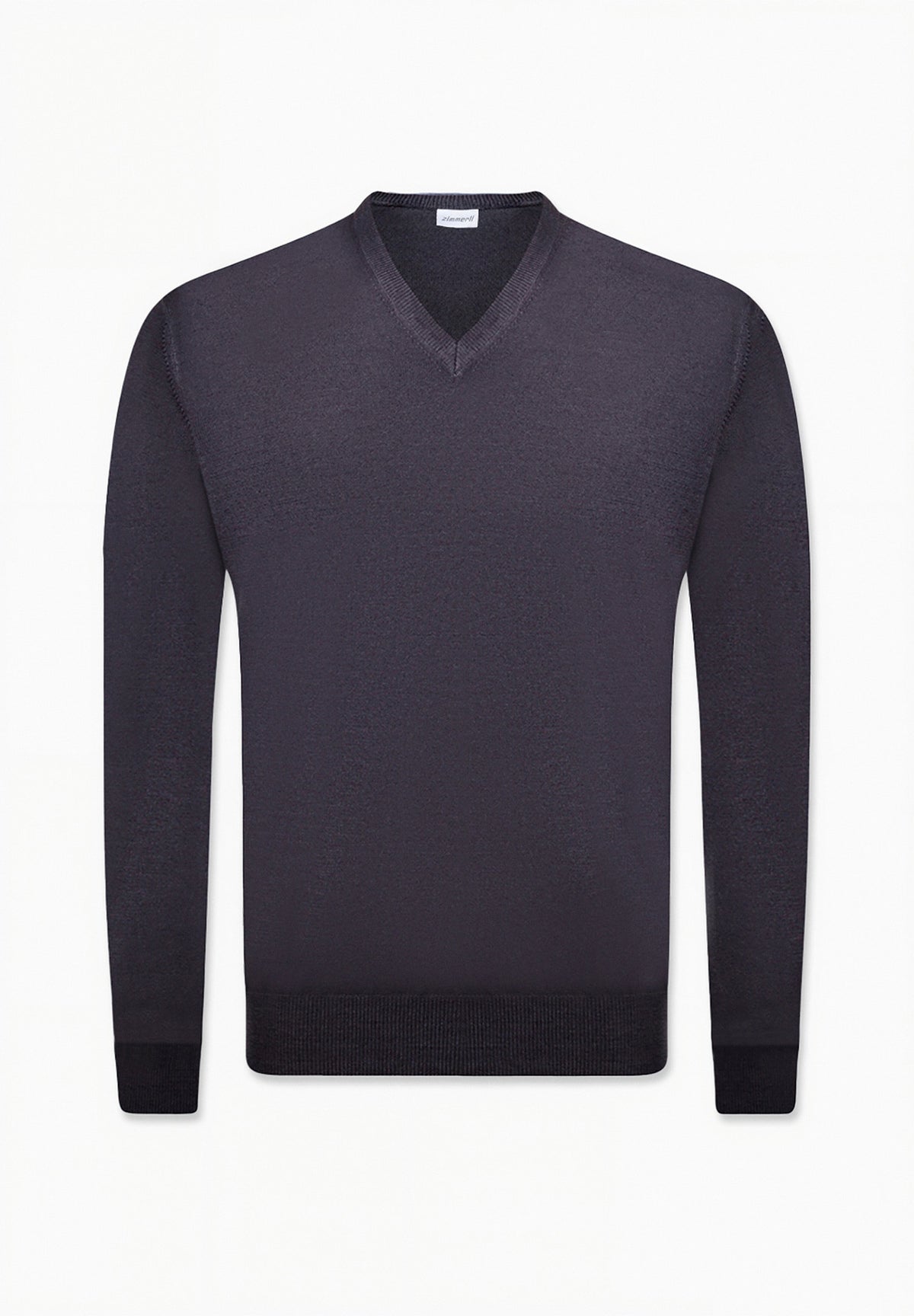 Merino Wool Sweater, V-neck - black