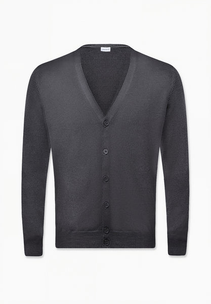 Merino Wool Cardigan - phantom blue - ZIMMERLI SWITZERLAND