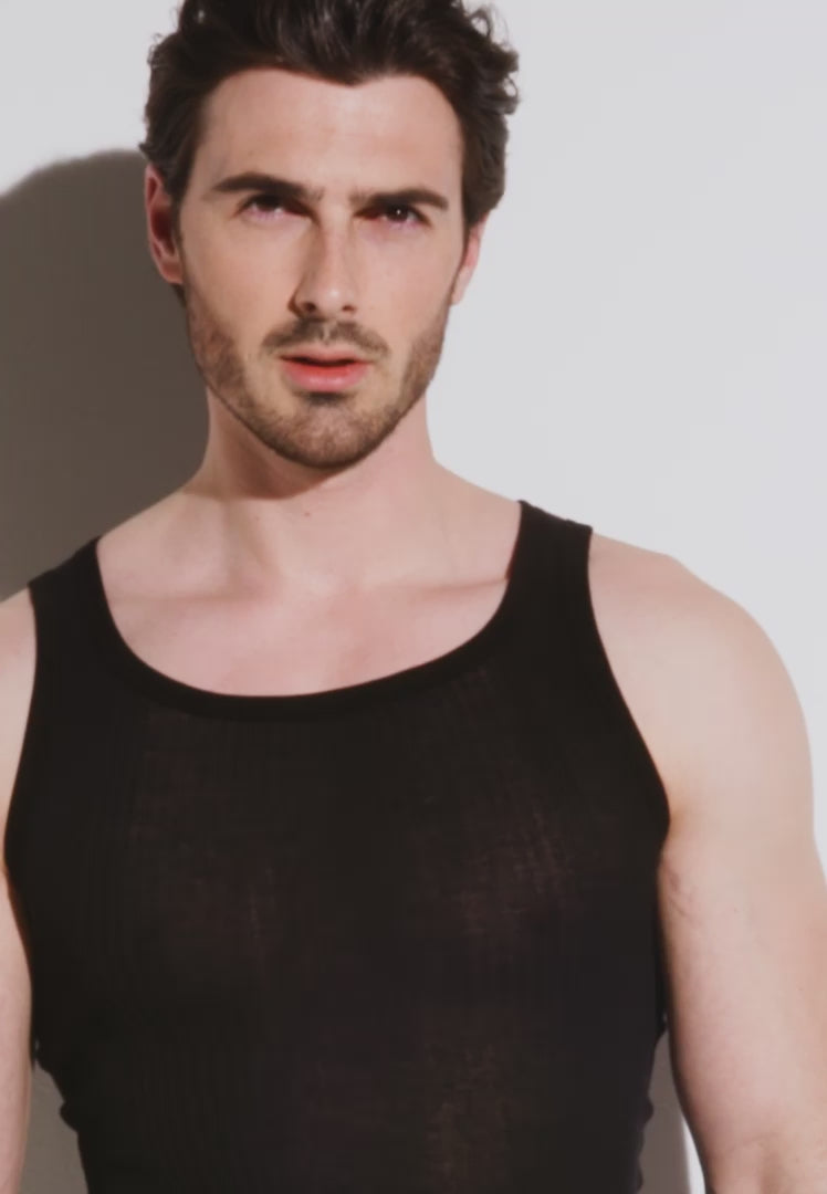 Richelieu | Tank Top - black - Zimmerli of Switzerland